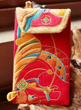 盈门红包丙午马年流苏万元刺绣布艺骏马复古过新年利是封