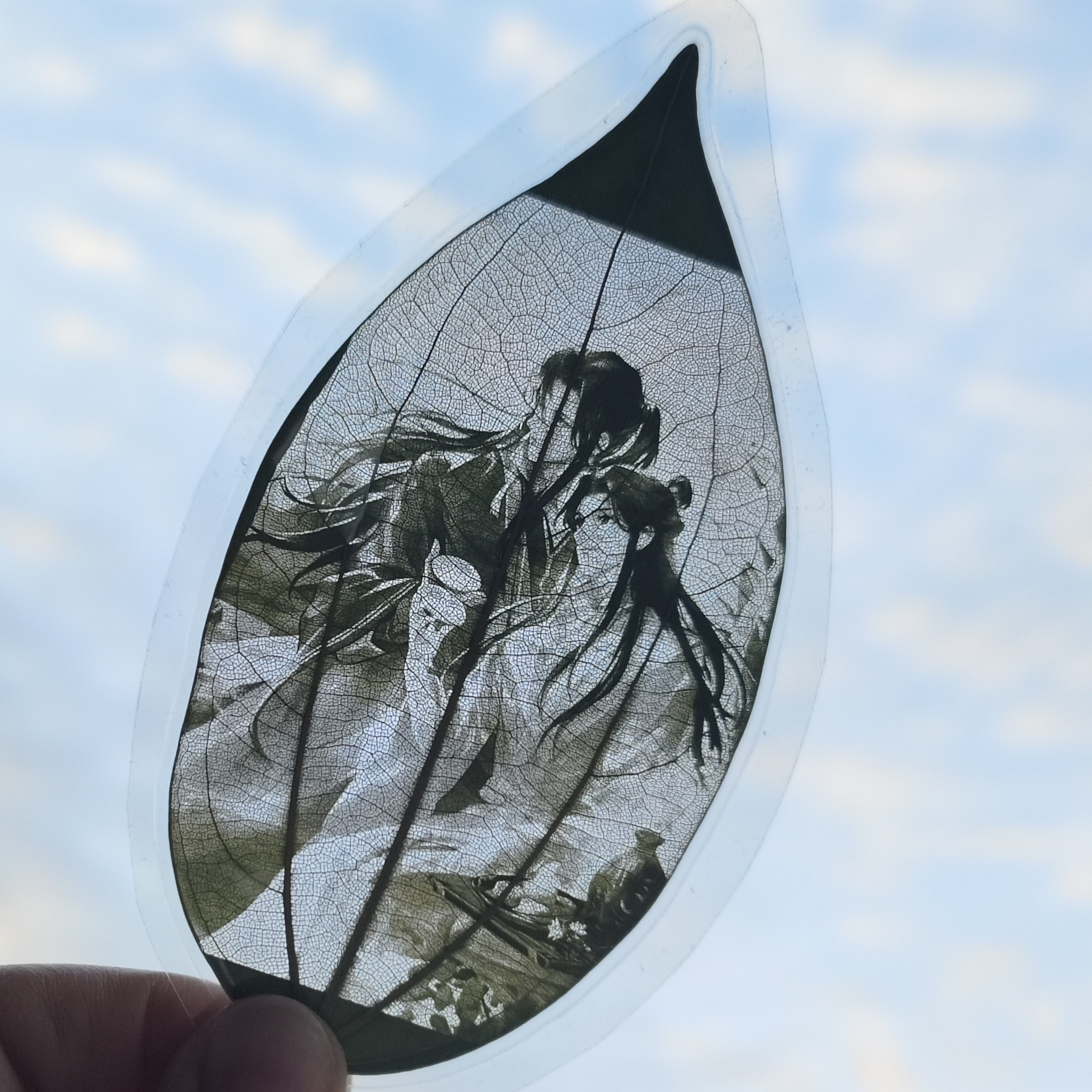 天官赐福叶雕谢怜花城创意定制二次元树叶画送人生日礼物精美书签