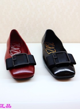 zsazsazsu莎莎苏2025秋季软底方扣蝴蝶结单鞋芭蕾鞋女ZA65502-10