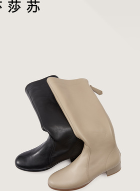 zsazsazsu莎莎苏2025冬圆头粗跟高筒骑士靴时装女长靴ZA65581-40
