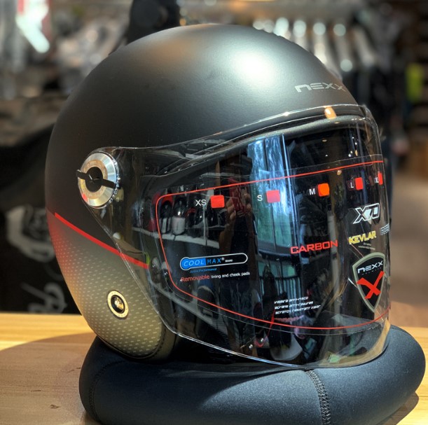 复古机车骑士内置墨镜片34半盔