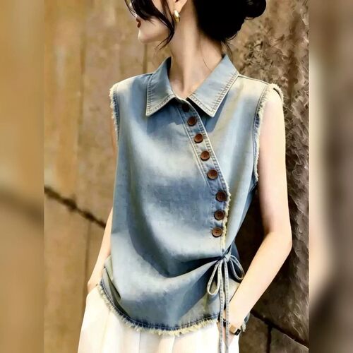 2026夏季女牛仔马甲高级感通勤