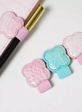 Fervens 真皮磁吸书签鳄鱼纹笔夹一体磁吸书签手帐笔记本笔插配件