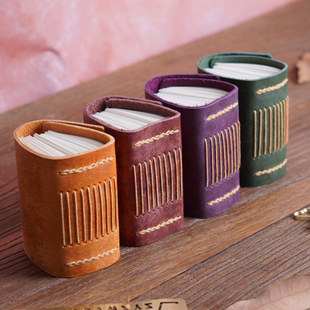 手工真皮匠心本 头层牛皮便携口袋本 旅行手账便签记录日记笔记本