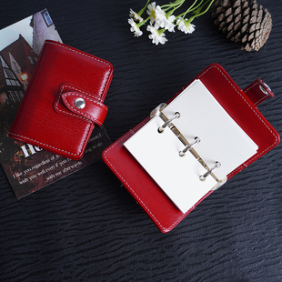 真皮手账本Mini活页笔记本 牛皮手工牛皮口袋本日记本