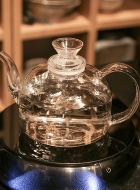 一九茶舍手工耐热玻璃煮水煮茶壶烧水玻璃壶600ml电陶炉专用泡茶