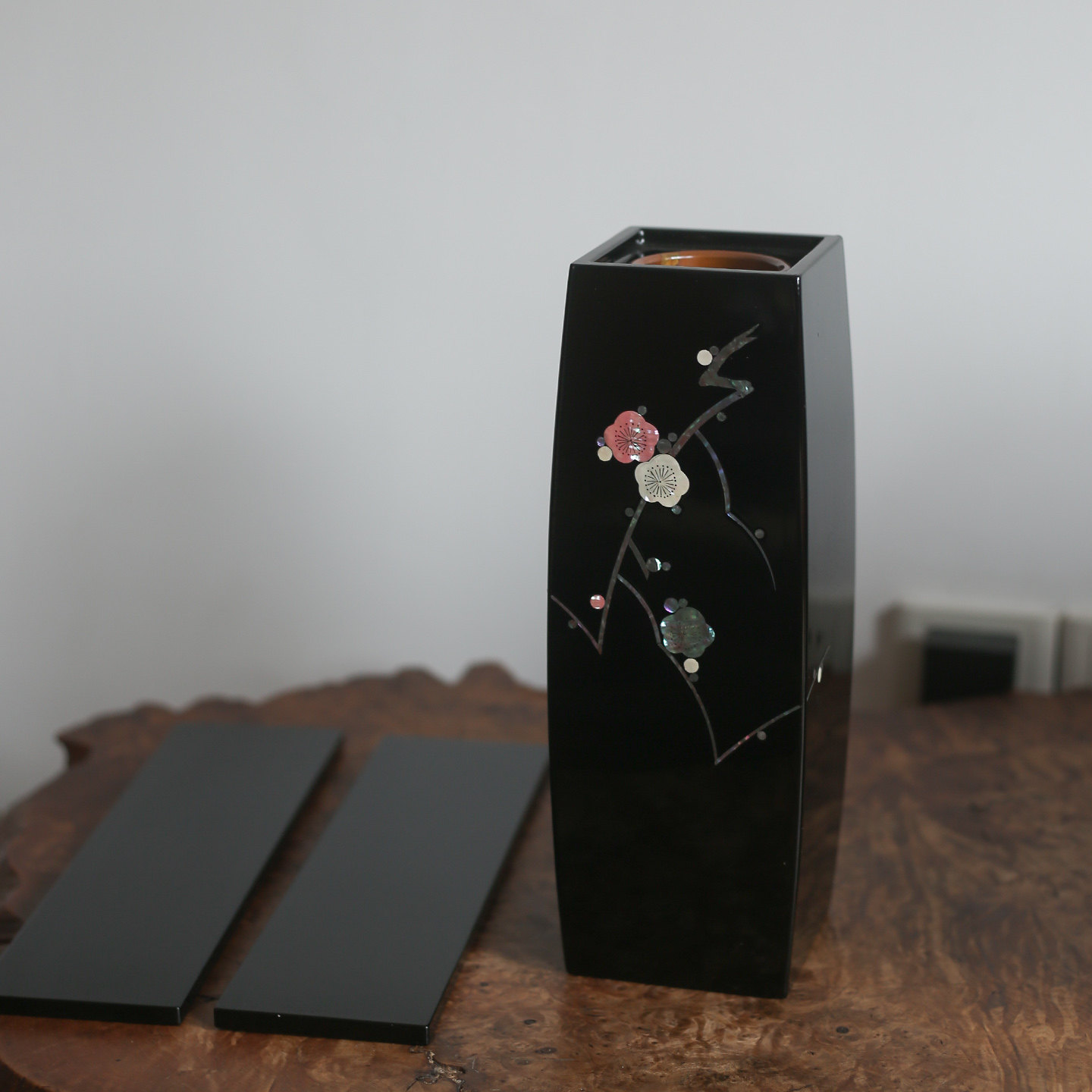 手工大漆铜内胆花插花瓶
