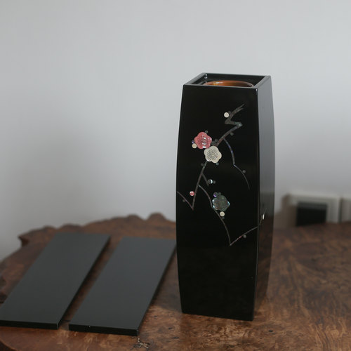 手工大漆铜内胆花插花瓶
