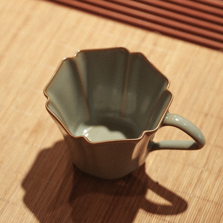 谢小金新年限量版六角葵口马克杯茶杯个人单杯主人杯带把陶瓷官窑