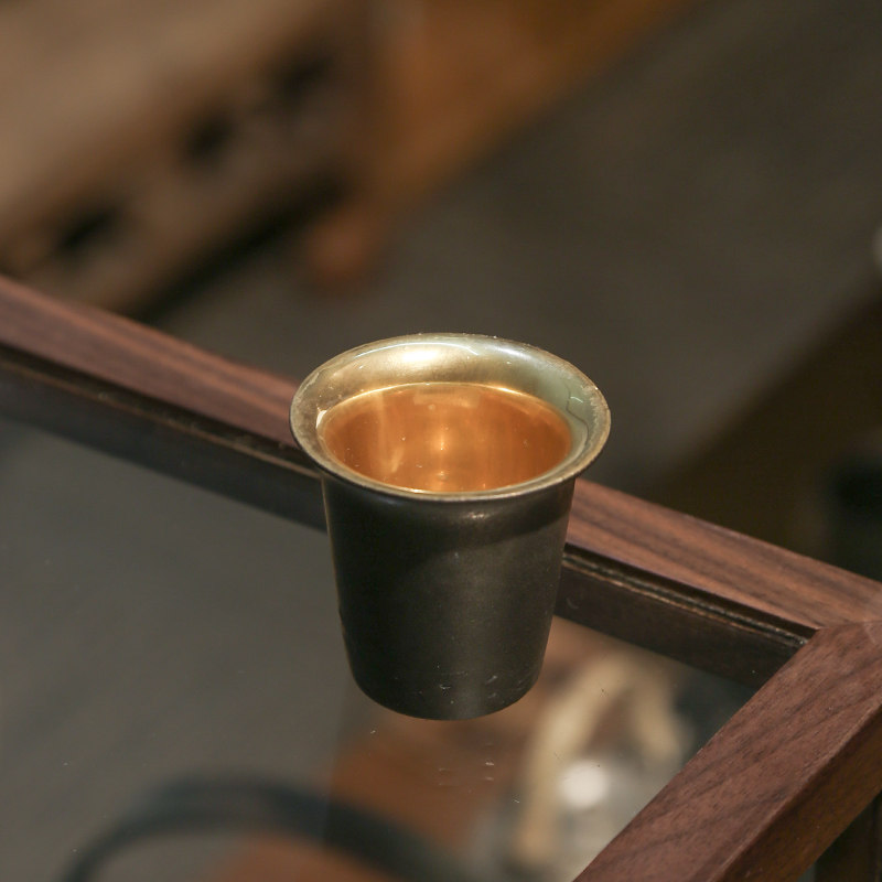 云由山坊彩釉黑陶中式闻香杯茶杯