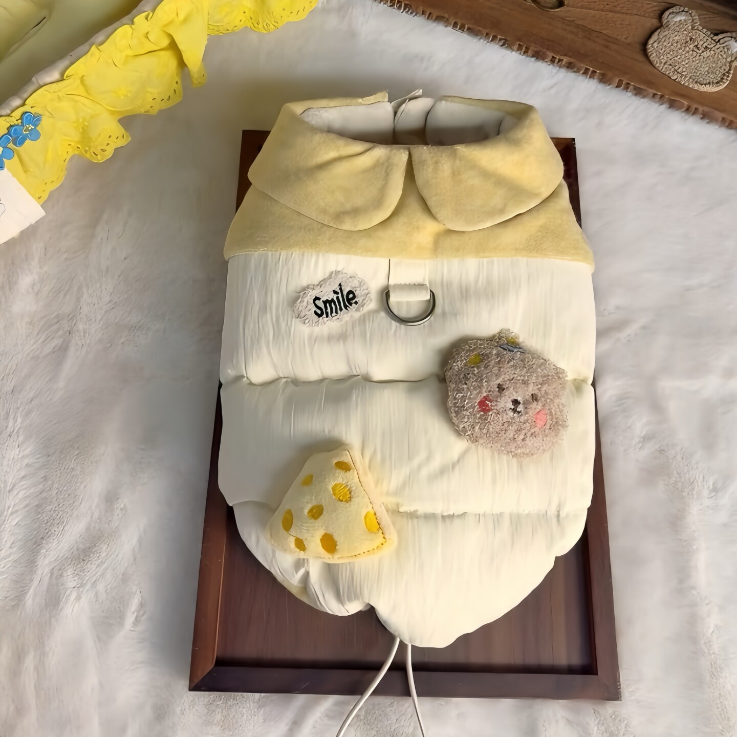 冬奶酪小熊羽绒无袖马甲保暖棉服