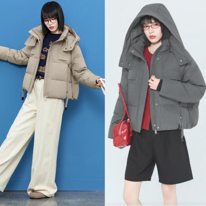 2025款女式休闲短款羽绒服九成品倪X901女半成品定制翻新加厚加工