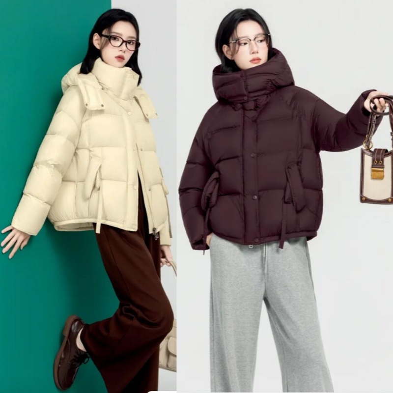 2025新款羽绒服九成品FM2893女士时尚休闲短款宽松衣壳李翻新加工