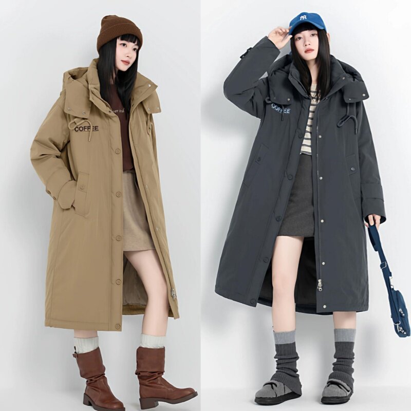 2025款女士长款活面脱卸羽绒服九成品S7868衣皮外壳翻新定制加工