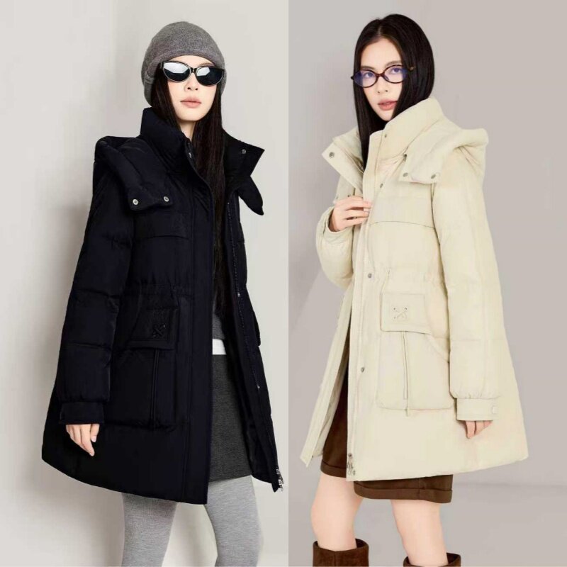 特价新款女士中长羽绒服九成品T2605半成品衣壳翻新加厚定制加工