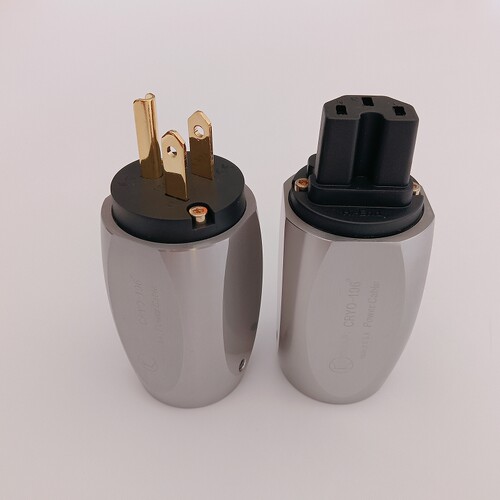 奇力K铑三代 冷冻版紫铜金 电源插头尾插 美标国标欧标电源线接头