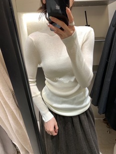 hers92436韩系半高领打底针织衫女2025秋冬基础简约百搭显瘦上衣