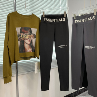 收腹提臀健身瑜伽弹力裤 高腰鲨鱼裤 女外穿春秋冬加绒薄紧身打底裤