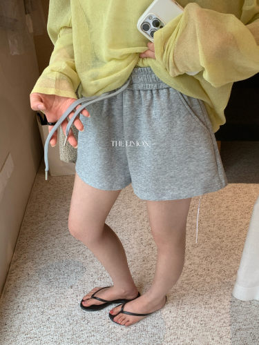 柠檬绿茶1777韩版高腰休闲短裤女2026夏宽松显瘦百搭A字阔腿裤子