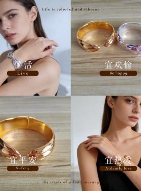 西班牙unode50手镯ins五十分之一粗纹开口镀银手环小众高级出口