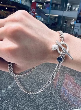 UNOde50珍珠蓝色水晶qt搭扣项链