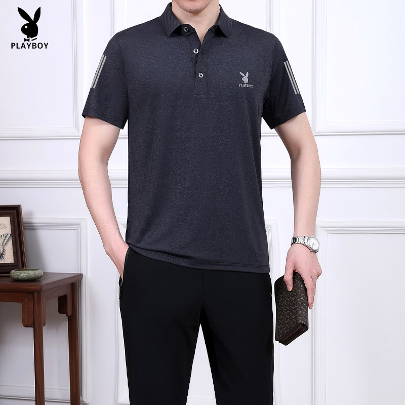 花花公子运动套装男2026夏季新款男士速干短袖长裤品牌休闲两件套