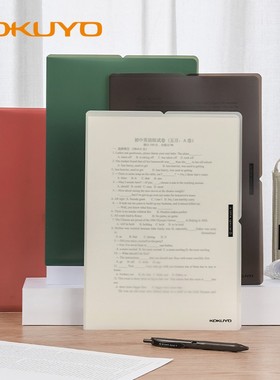 日本kokuyo国誉单页夹A4一米新纯单片文件夹透明收纳袋L型两边大开口文件夹简约创意单页夹L夹文件袋FUS720