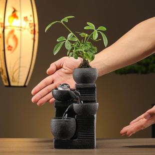 客厅景观陶瓷流水生财桌面摆件循环水装饰办公室财源滚滚喷泉水景