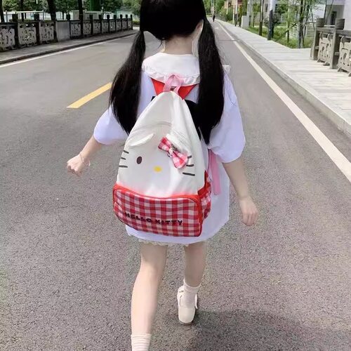 日系猫咪书包少女心百搭双肩包