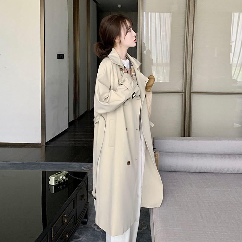 增色现货秋冬风衣外套过膝宽松长款203-F6008-P170-K219,女装风衣,浙宝203