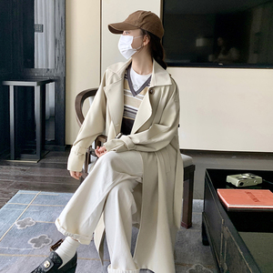 现货秋冬风衣外套过膝宽松长款203-F6008-P170-K219图片