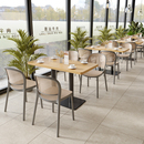 餐厅奶茶店实木桌椅组合商用餐饮小吃快餐甜品店咖啡厅藤编餐桌椅