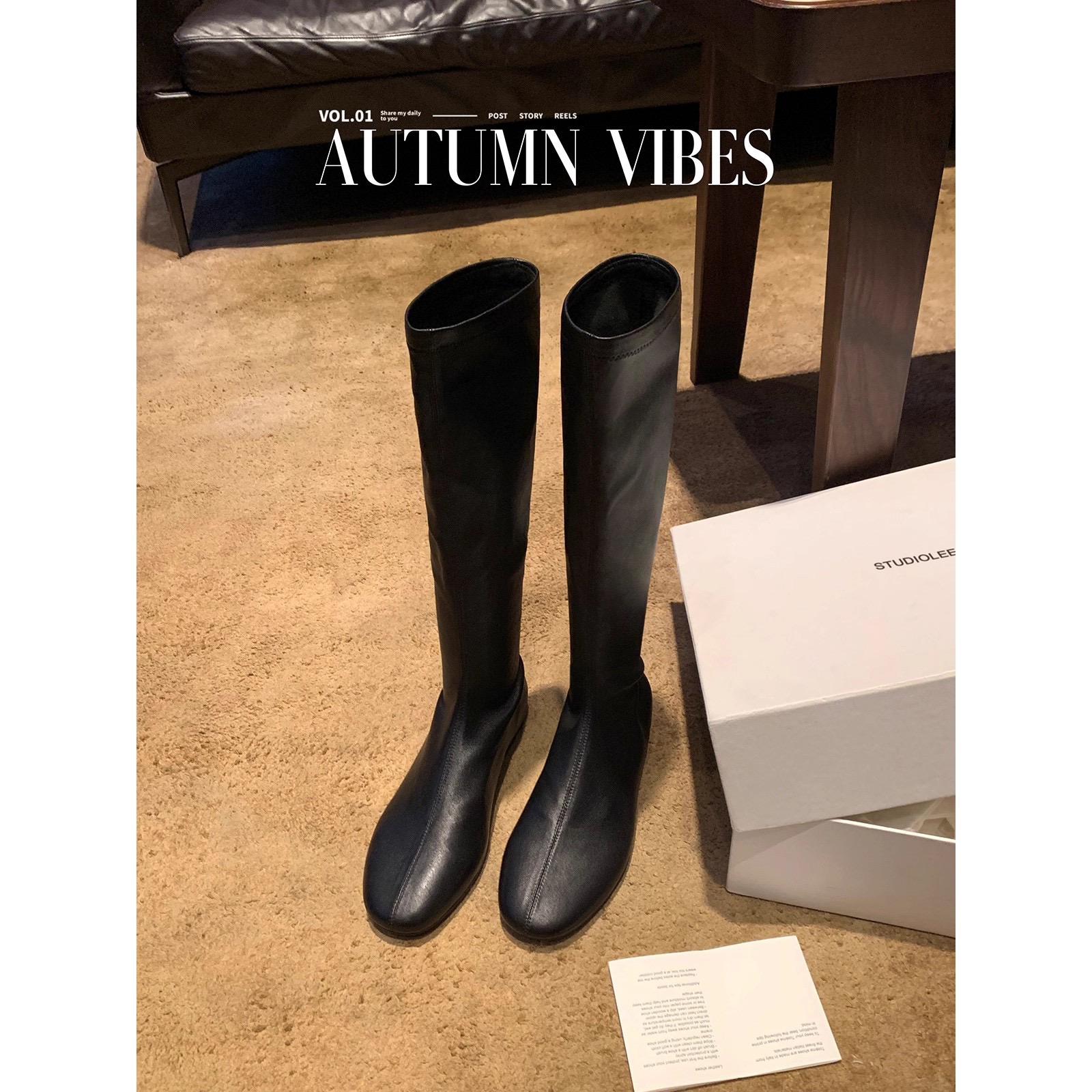 2025百搭新款时髦女 圆头柔软弹力瘦瘦包腿靴百搭中筒靴