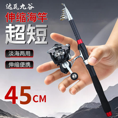 达瓦九谷小海竿套装便携短节海杆