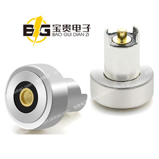 2P防水磁吸接头 连接器公母对插加长头 3A圆形磁铁对吸磁性吸铁石