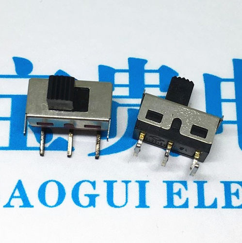 拨动开关SS12D11弯脚带柱 大电流 三脚两档SS12D06电源开关 柄5mm