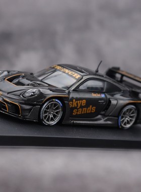 HKM 1:64 保时捷992 全碳黑 Skye涂装 合金车模