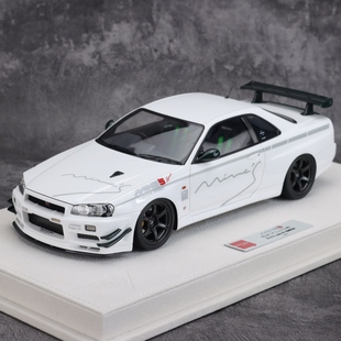 Make up 1:18 日产 GTR R34 Mine's RAYS Wheel 2021 树脂车模