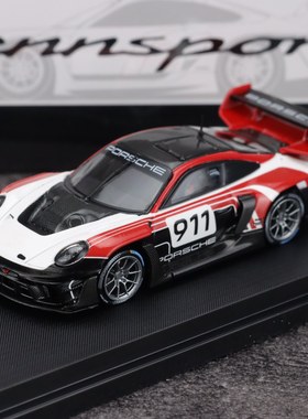 HKM 1:64 保时捷 911(R) GT3 SP 白红拉花911# 合金汽车模型