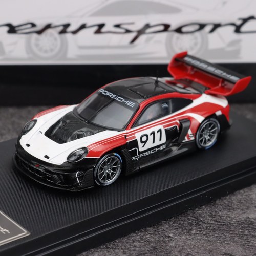 HKM 1:64 保时捷 911(R) GT3 SP 白红拉花911# 合金汽车模型