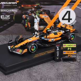 迷你切 1:64 迈凯伦F1 MCL39诺里斯 2025年摩纳哥站 P板+人偶模型