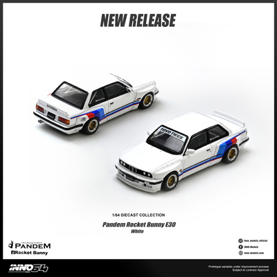 【预售】INNO 1:64 宝马BMW M3 E30 火箭兔改装 白色 合金车模