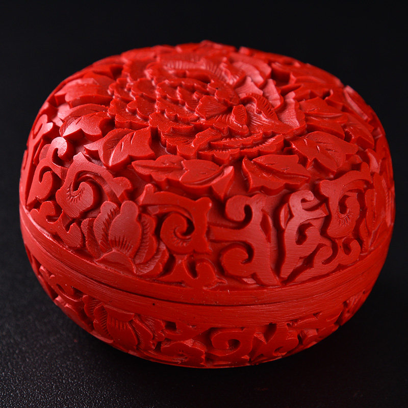 红送老外小礼品脱胎红色首饰盒扬州纪念漆雕特色剔伴手礼漆器物