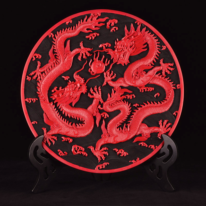 扬州漆器剔红雕漆特产礼品摆件