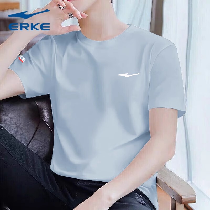 鸿星尔克短袖T恤男2025新款夏季男士冰丝棉质红星官方旗舰店男装