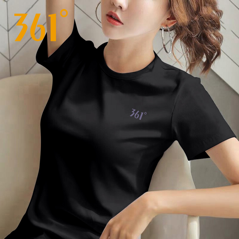 361女装冰丝短袖T恤黑色夏季2025新款女士薄款官方旗舰店运动衣服