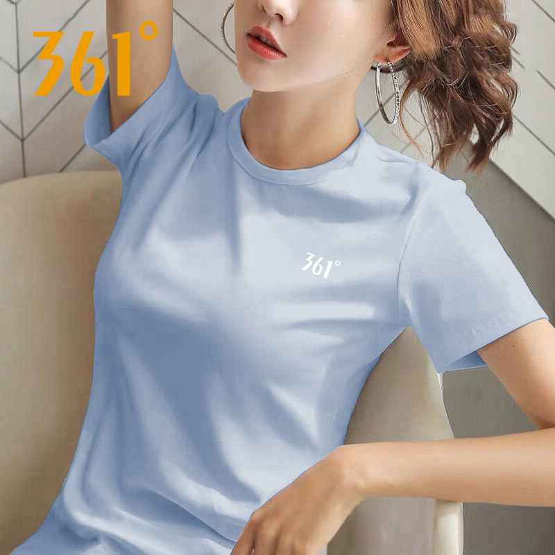 361女装冰丝短袖T恤蓝色夏季2025新款女士薄款官方旗舰店运动衣服