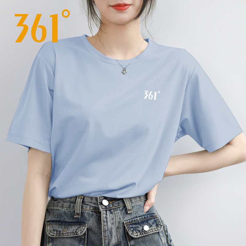 361女装冰丝短袖T恤蓝色夏季2025新款女士薄款官方旗舰店运动衣服