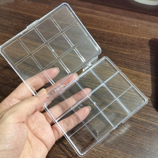 新上美甲收纳盒12格宫格高透ps亚克力盒子透明首饰展示储物盒子