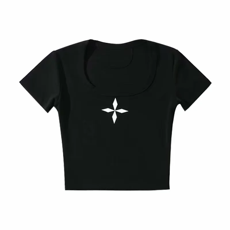 Сексуальная короткая футболка, европейский стиль, обтягивающая, slim fit